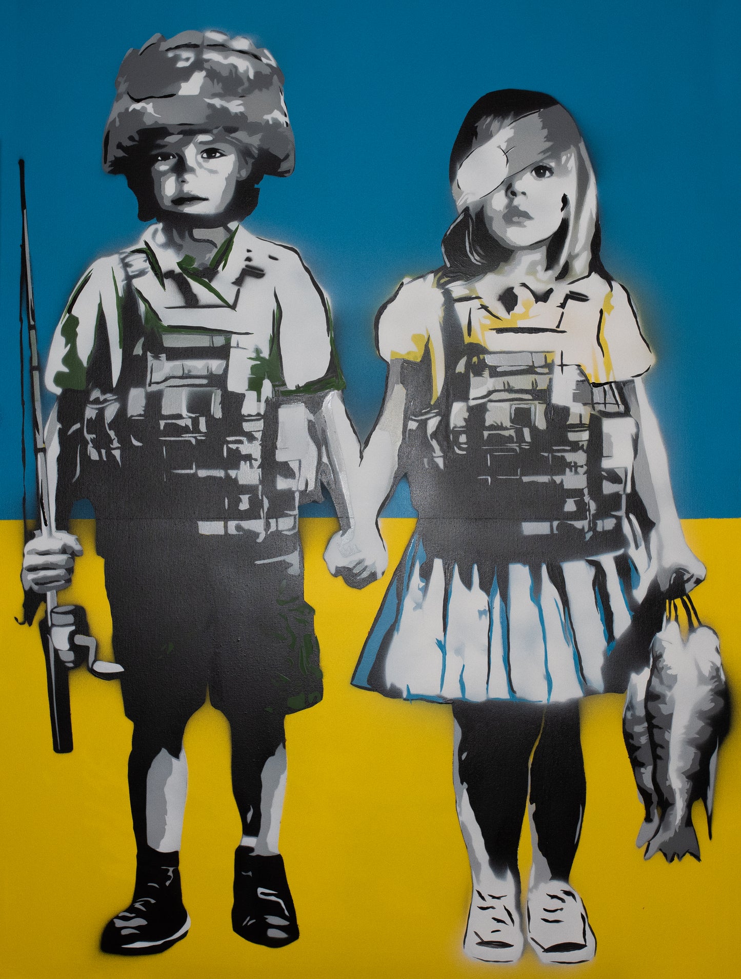 Original Artwork + Limited Edition Print "Alina & Arten, 10 & 8, Fisher Kings II"